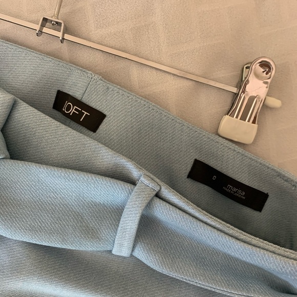 Baby blue LOFT marisa tie waist pants cropped - Picture 6 of 8